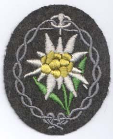 WW II German Army Enlisted Mans Edelweis Sleeve Patch